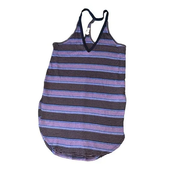 Free People Purple Striped Racer Back Tank - Picture 2 of 8